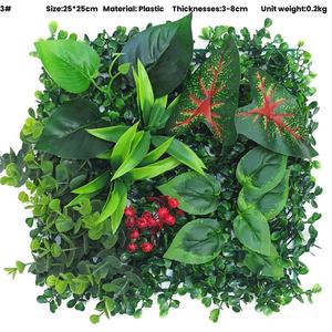 YOPIN-5062 usine vente 25*25cm plante artificielle feuille verte mur <span class=keywords><strong>faux</strong></span> mur d'herbe pour la décoration intérieure - Product Image 4