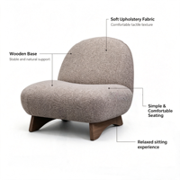 Fauteuil de salon moderne et durable avec structure en bois pour la maison, le bureau, le salon, la salle à manger et l'hôtellerie