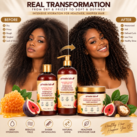 Shampooing hydratant intensif, après-shampoing, masque capillaire, miel de Manuka, huile de Mafura, extrait de figue, huile de baobab pour cheveux secs, abîmés et bouclés