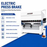 Presse plieuse électrique CNC de haute précision 110 tonnes 3000 mm à double servo pour tôles métalliques, idéale pour la fabrication industrielle
