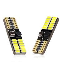 Accessoires automobiles T10 Led Canbus 4014 24Smd Ampoules blanches 12v T10 W5w 194 Led Lumières de dôme de voiture T10 Lampe intérieure ZL046