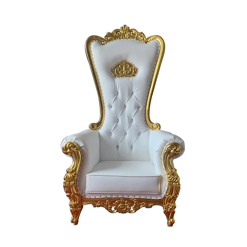 cheap golden princess king throne chair for wedding white and silver wedding throne chair king luxury high back