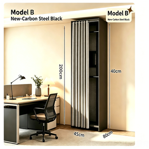 Porte-manteau autoportant moderne en acier personnalisable avec design stable et rideau anti-poussière pour la maison, le bureau et le salon - Product Image 3