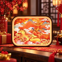 Lampe de nuit LED en bois sculpté 3D personnalisée en gros, boîte à ombre en bois, cadeau du Nouvel An chinois (Cheval), souvenir, décoration de bureau