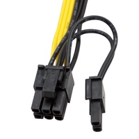 Kabel Daya Cantell 0.2M USB Tipe 6-Pin 8-Pin Berlapis PVC untuk GPU CPU Kartu Grafis Kabel Ekstensi PCI-E Kabel Kartu Video