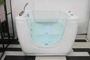 K-531 Hot Sale Freestanding Side Glass BathtubためStanding Baby Bath Tubガラス哺乳スパバスタブ価格