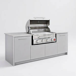 Commercial 304 Stainless Steel LPG Propane Charcoal Smoker <strong>Dual</strong> <strong>Fuel</strong> Built in <strong>BBQ</strong> Grill for Outdoor Kitchen - Product Image 1