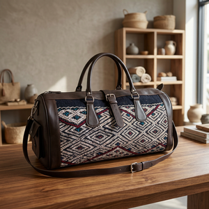 Sac de voyage unisexe de luxe classique en cuir véritable de haute qualité, élégant, avec poignée souple et fermeture éclair intégrée - Product Image 1
