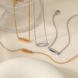 Clioro hợp thời trang thép không gỉ Bộ đồ trang sức cho phụ nữ Cá <span class=keywords><strong>Zircon</strong></span> pendent Vòng Cổ Vòng đeo tay PVD mạ vàng - Product Image 4