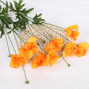 QIHAO Artificial 7-Headed Hibiscus Silk Flower High Simulation Home Decor Living Room Ornament - Product Image 4