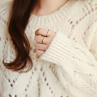 Bague en acier inoxydable plaqué or 18K, anneau avec ondulations irrégulières, empilables, pour femmes, expédition depuis la France