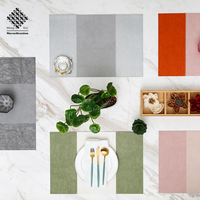Napperons modernes en cuir PVC cousus, lavables, antidérapants et résistants aux taches pour table à manger