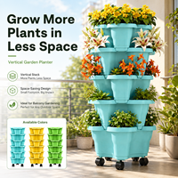 Jardinière Verticale Empilable Esthétique sur Roues, Écologique, pour Plantes Succulentes, avec Trous de Drainage, Décorative et Moderne