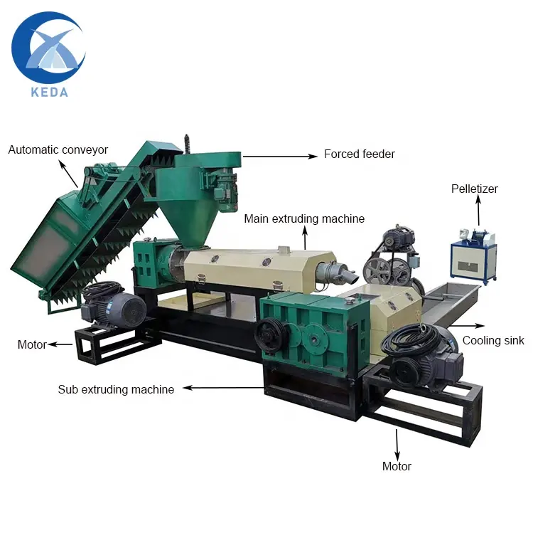 Granules Application and PE Plastic Processed granulator Plastic Recycling Machine Price Pellets double Screw Extruder