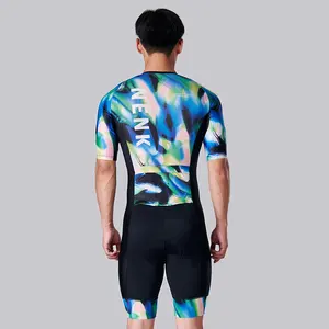 OEM ODM Short Sleeve Triathlon Suits Men Cycling Wear Customized Triathlon Apparel Manufacturer With Custom Printing Pattern