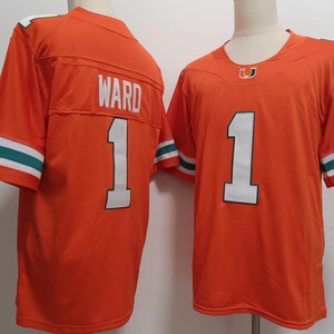 Camiseta de la NCAA al por Mayor, Disponible en Stock, Camiseta de Fútbol Americano de los Miami Hurricanes con Bordado Personalizado - Product Image 1