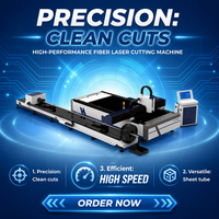 Machine de découpe laser à fibre CNC 1500W-12000W pour plaques et tubes métalliques, découpeuse intégrée de tôles et de tuyaux pour la fabrication d'acier