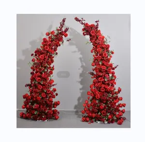 빨간 인공 꽃 웨딩 장식 오렌지 테이블 인공 꽃-웨딩 장식 파티 장식 구매