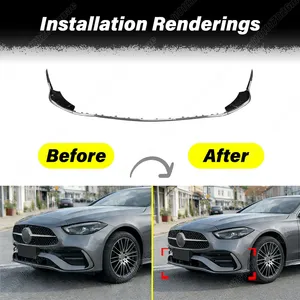 สำหรับรถยนต์เมอร์เซเดส-เบนซ์ ซีคลาส W206 S206 C200 C260 C300 C43 AMG ปี 2022 2023 2024 ชุดแต่งสปอยเลอร์กันชนหน้า - Product Image 2
