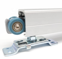 Kit de roulettes pour porte coulissante en bois sans cadre à fermeture douce en alliage de zinc, pour verre de 30 mm, capacité 80 kg, moderne, pour salle de bain d'hôtel
