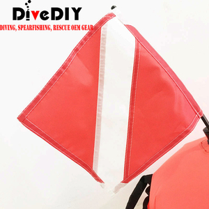 Bandera de Buceo Roja/Blanca con Cuerda Reforzada de Acero Inoxidable, Bandera de Seguridad de Buceo de Nailon/PVC en Varios Tamaños - Product Image 4