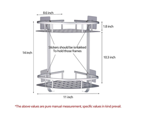 En Aluminium Durable 2 Niveaux <span class=keywords><strong>Étagère</strong></span> de <span class=keywords><strong>Douche</strong></span> Cuisine Panier De Rangement Adhésif D'aspiration <span class=keywords><strong>Étagère</strong></span>s D'<span class=keywords><strong>angle</strong></span> <span class=keywords><strong>Douche</strong></span> Caddy - Product Image 2