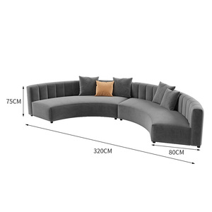 Canapé en velours moderne <span class=keywords><strong>de</strong></span> luxe léger, canapé incurvé en éponge pour club, salle VIP, hall d'hôtel, réception, négociation, mobilier d'hôtel - Product Image 6
