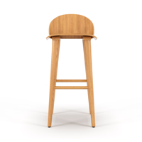 Tabouret de bar Aldo en bois moderne, design robuste pour café, maison et hôtellerie, mobilier de bar
