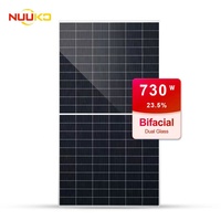 Produsen China NUUKO Panel Surya 700W 715W 720W 730W untuk Pembangkit Listrik Tenaga Surya & Stasiun Tenaga, Tipe-N Bifasial, Degrasi Rendah