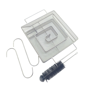 Plateau de fumage BBQ en acier inoxydable 304, maille soudée tissée, logo personnalisé OEM, forme M, pour barbecue au gaz ou au charbon, outil professionnel d'extérieur - Product Image 2