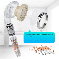 Ensemble de douche à main pour salle de bain moderne avec finition chromée écologique à LED 7 couleurs - Haute pression, économie d'eau, pomme de douche avec filtre transparent