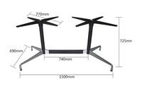 Vente chaude en alliage d'aluminium Base de Table Restaurant Casual Table Jambes Accessoires Heavy Duty Cross Table Base