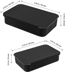 Custom Black Matte/Glossy Finish Slide Top Rectangular <strong>Mini</strong> Metal Tin Containers with Recycled Materials 60x90x30mm for <strong>Perfume</strong> - Product Image 2