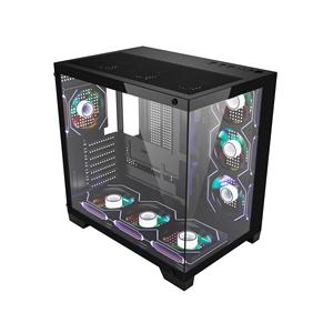Mini PC de jeu ATX haut de gamme à prix abordable, <span class=keywords><strong>tour</strong></span> PC avec 10 positions de ventilateurs, refroidissement liquide 360 mm, 2 SSD, 2 HDD, boîtier PC en verre trempé - Product Image 6