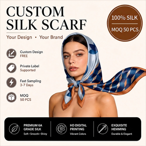Écharpe en soie personnalisée, foulard en satin imprimé, châle doux, lisse et brillant pour femme, cadeau promotionnel - Product Image 1