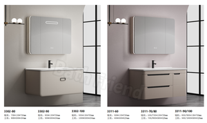 <span class=keywords><strong>Meuble</strong></span>-lavabo de salle de bain moderne en PVC blanc, rectangulaire, écologique, <span class=keywords><strong>avec</strong></span> armoire grise à 2 portes, miroir, toilette et lavabo, <span class=keywords><strong>pour</strong></span> appartement - Product Image 3