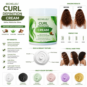 Crème Activateur de Boucles OEM ODM Hydratante Anti-Frisottis Définissante pour Cheveux, Fixation Douce, Brillance Améliorée, Produit Coiffant pour Femmes - Product Image 3