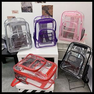 Large Capacity PVC <b>Clear</b> <b>Travel</b> Backpack Customized Waterproof Phone <b>Bag</b> Linen Vintage School <b>Bag</b> for Men Women Promotional - Product Image 6