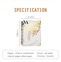 Carnet de notes, agenda, journal personnalisé avec impression sur mesure, reliure spirale, couverture rigide en tissu, format A4 A5