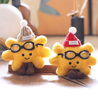 Adorable porte-clés pendentif en peluche étoile jaune pour sac à dos, jouet promotionnel, jouet économique pour machine à griffes
