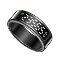 Bague connectée en alliage avec contrôle par application, surveillance de la fréquence cardiaque, de l'oxygène sanguin, du sommeil et du sport, suivi du VRC, réglage de la luminosité, suivi familial, IP68