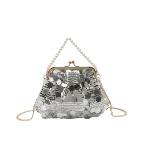 Borse Donna Glitterate di Tendenza Estiva 2026 Nuove Borse a Tracolla Versatili con Catena, Borsette con Chiusura a Scatto e Piccole Borse Tote con Fodera in Poliestere - Product Image 5
