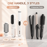Ensemble de coiffure multifonction à ions négatifs avec fer à boucler USB LED et brosse lissante, compatible camping-car, OEM ODM