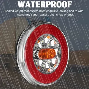 Luz Trasera LED Redonda 4 en 1 para Camión, 12-24V, Dinámica, con Señal de Giro, Reversa, Freno y Parada, para Coche, Remolque, Camión - Product Image 6