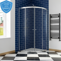 Cabine de douche incurvée moderne en aluminium et verre trempé, surface brossée, personnalisable, pour hôtels, usage intensif, garantie à vie