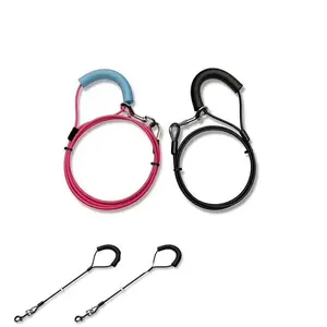 Hochspannung 3,5mm rosa PVC-beschichtetes Kabel elastisches Lanyard für Hunde leinen kabel