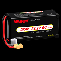 بطارية طائرة بدون طيار VIWIPOW 2026 عالية الأداء 6S 22.2V 27Ah ليثيوم قابلة لإعادة الشحن وطويلة العمر