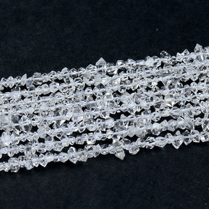 Perle di Quarzo Diamante Herkimer, Cristalli Irregolari a Doppia Terminazione Naturali per Creazione di Gioielli, (1-4)x(4-6)mm, 38cm 15" - Product Image 2
