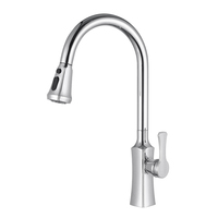 Robinet de cuisine extractible monté sur le pont d'alimentation en eau froide chaude finition or brossé laiton mitigeur de cuisine à tirette