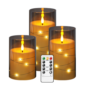 Kakoya gris acrílico LED sin llama velas electrónicas luces Halloween/Navidad boda decoración faros intermitentes uso doméstico - Product Image 1